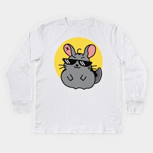 Chinzhilla My School President Mascot Logo (Small Version) Kids Long Sleeve T-Shirt